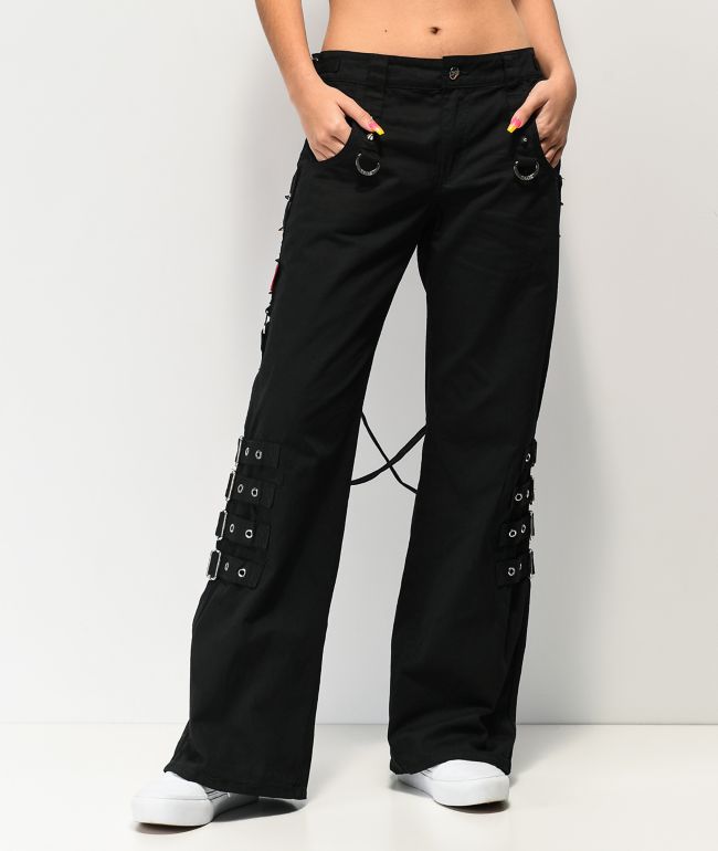 royal bones by tripp black strap skinny jeans