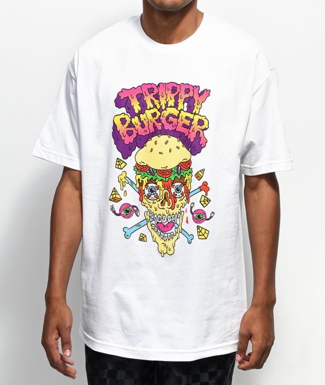 trippy burger shirt