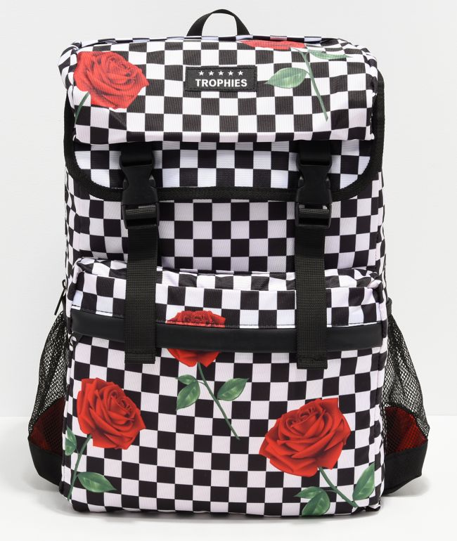 rose checkered backpack