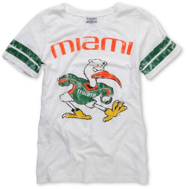U Of Miami Hurricanes Crew College Football T Shirt Zumiez