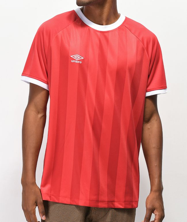 duidelijkheid Bemiddelaar gijzelaar Umbro Vertical Stripe Red Soccer Jersey