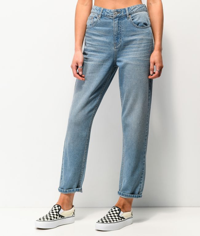 vintage light wash mom jeans