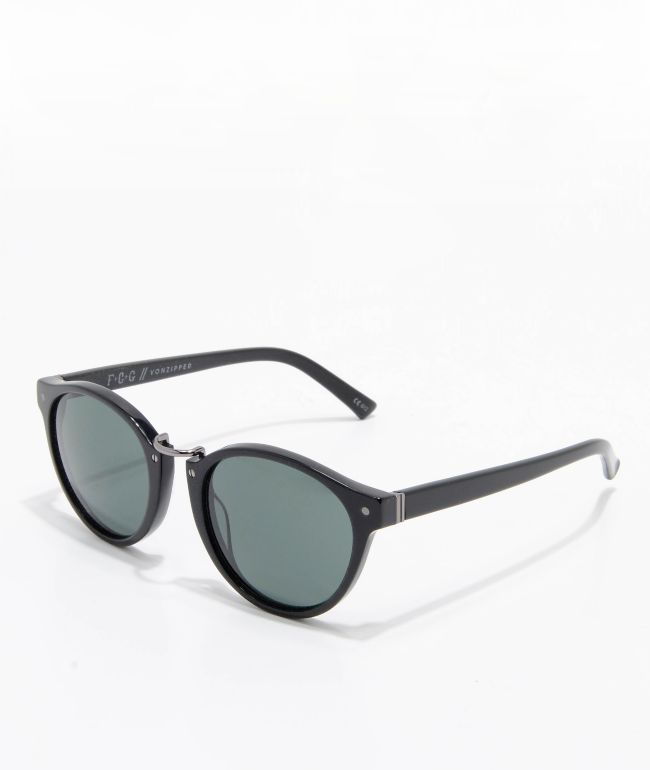 VONZIPPER F.C.G. Stax Vintage Black Gloss & Green Sunglasses