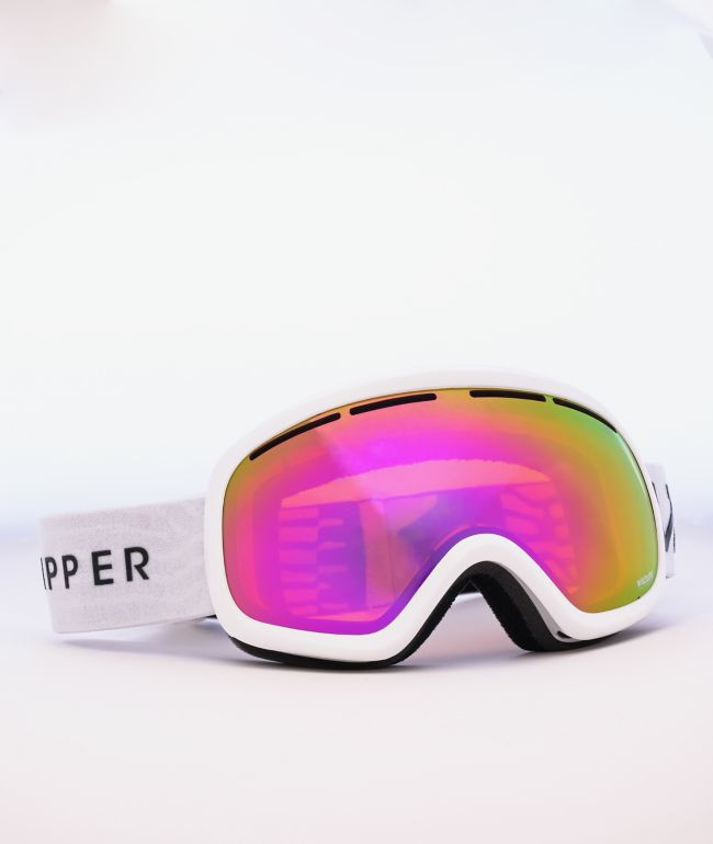 VONZIPPER Skylab White & Gloss Pink Chrome Snowboard Goggles