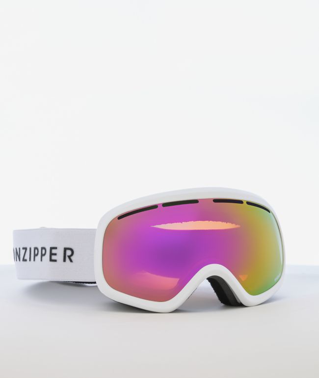 VONZIPPER Skylab White & Gloss Pink Snowboard Goggle