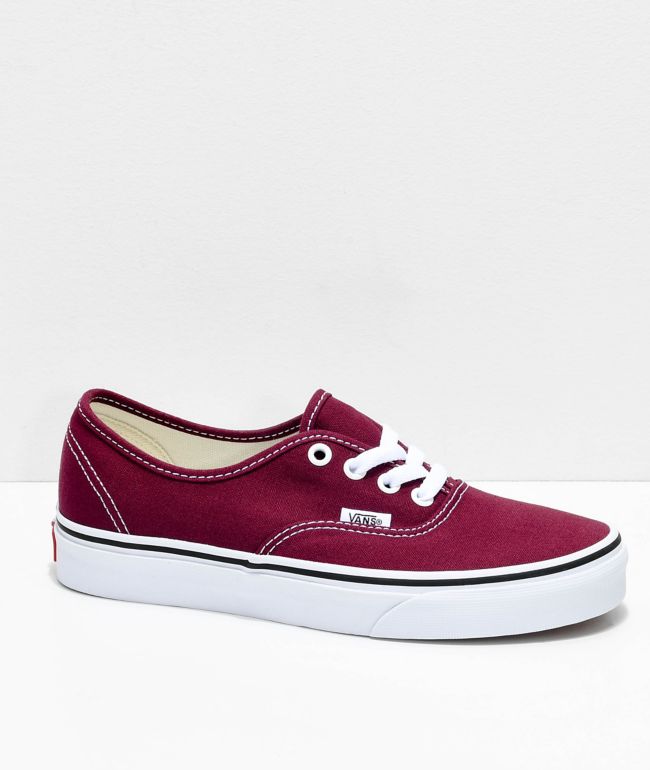 burgundy white vans