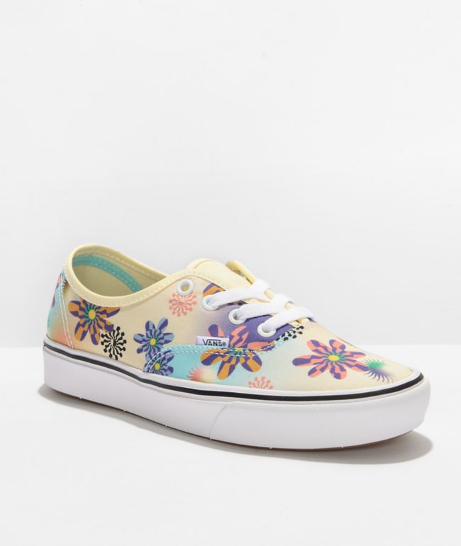 vans authentic blue flower