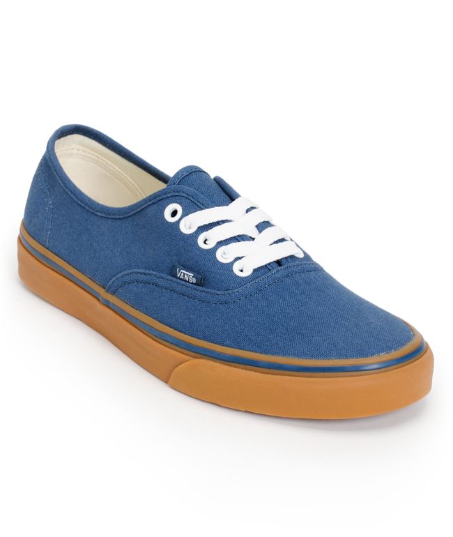 Vans dark clearance blue gum sole