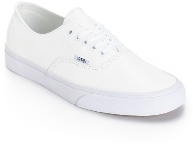 white leather vans authentic