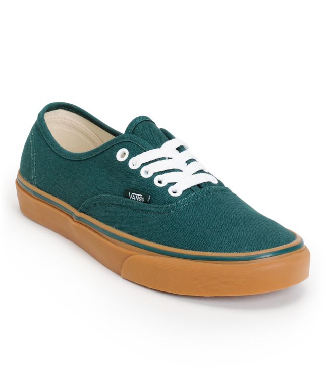 vans authentic green gum sole