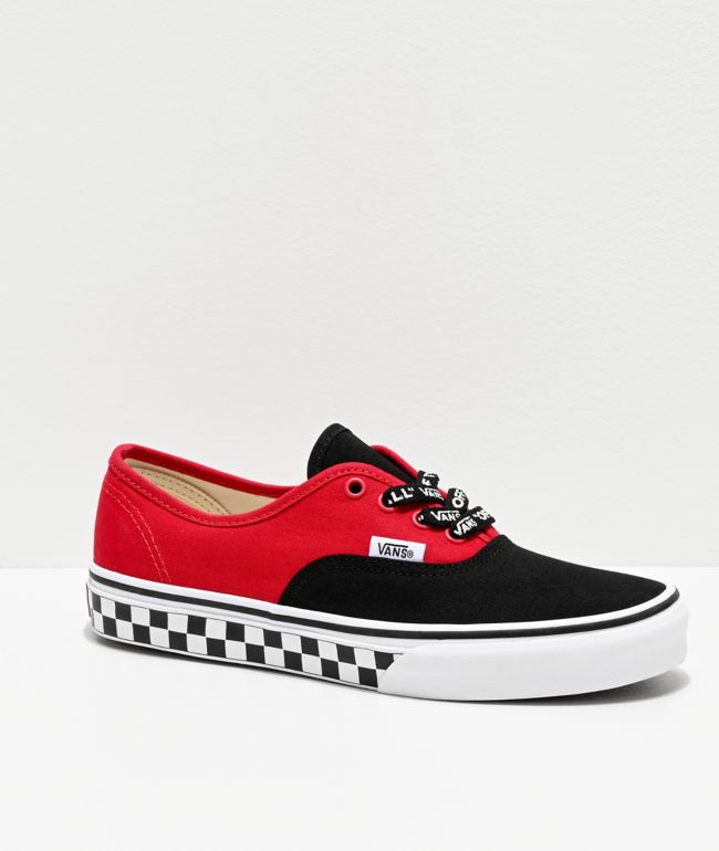 Vans Authentic Logo Pop zapatos de skate negros y rojos | Zumiez