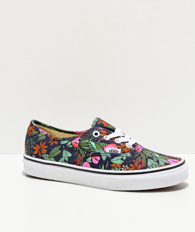 Vans Authentic Multi Tropic \u0026 True White Skate Shoes | Zumiez