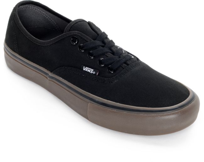 vans authentic black and gum skate shoes