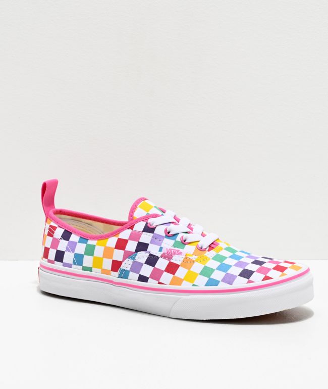 vans rainbow checkered shoes