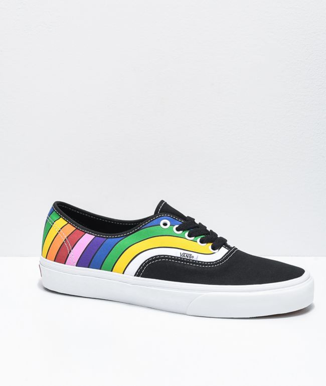 Black hot sale rainbow vans
