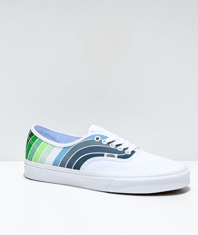 vans shoes blue and green