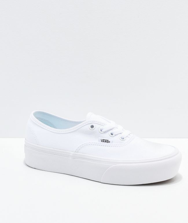 Vans Slip-On True White Platform Shoes 