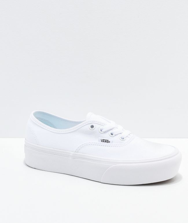Vans Authentic zapatos de skate blancos de plataforma | Zumiez