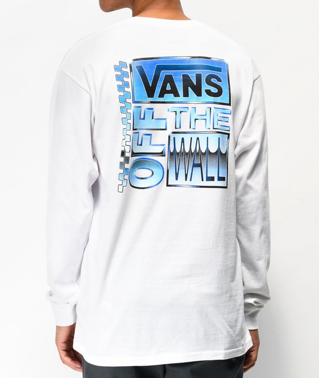white and blue vans t shirt