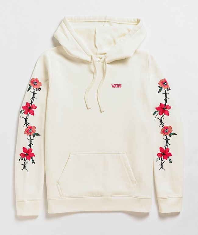 vans white rose hoodie