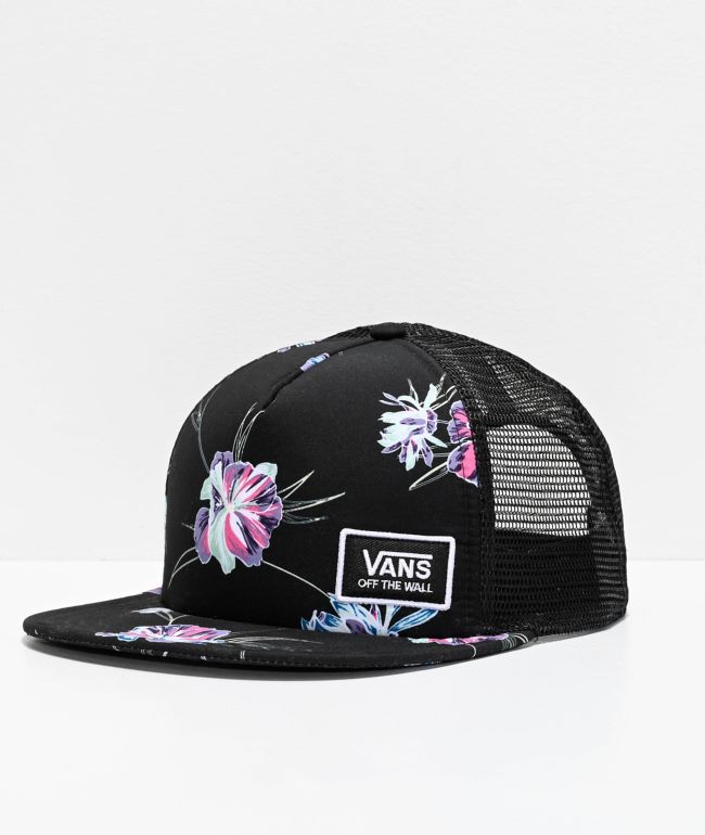 Vans Beach Bound Black & Floral Trucker Hat