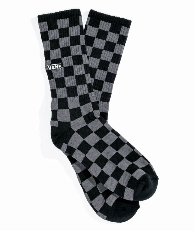 Vans Black & Grey Checkerboard Crew Socks