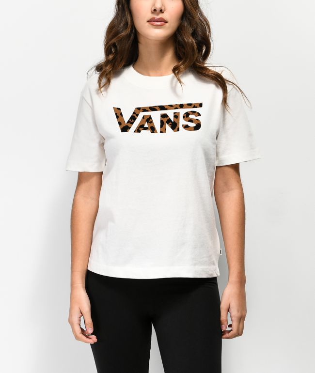 Vans Boxy Leopard Fill Cream T-Shirt 