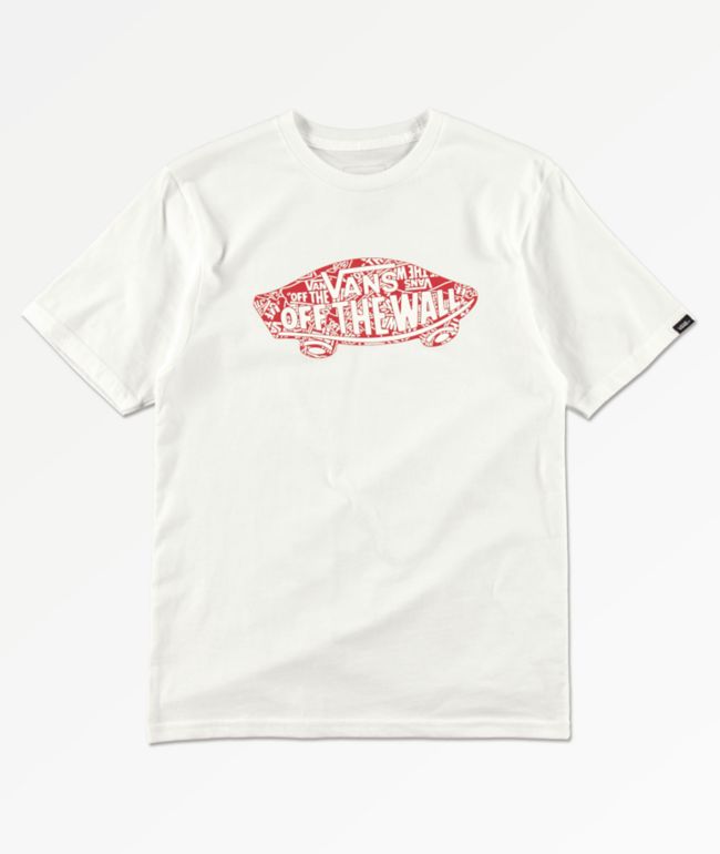 red and white vans t shirt 