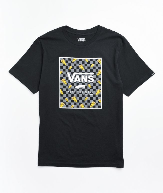 Vans Boys Pizza Print Box Black T-Shirt 