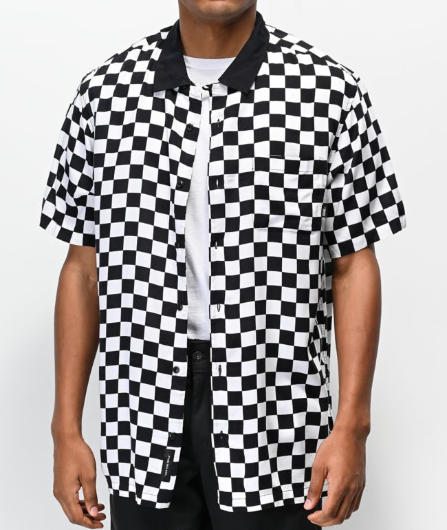 black and white checkered vans shirt