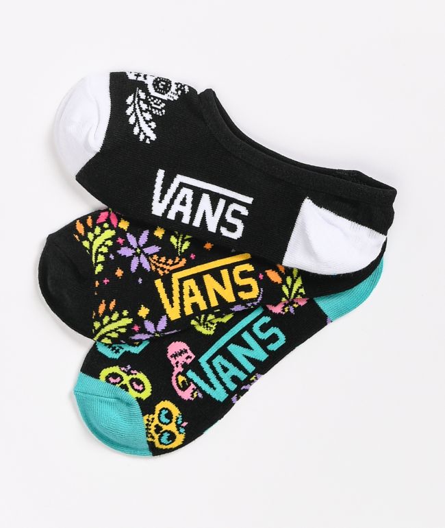 Vans Day of The Dead 3 Pack No Show Socks | Zumiez