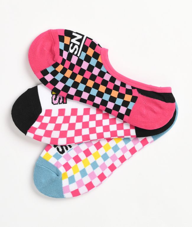 Vans Canoodle Zoo Check 3 Pack No Show Socks