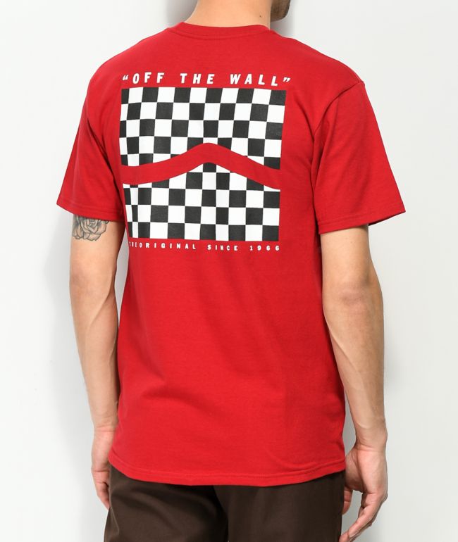 red vans checkered shirt 