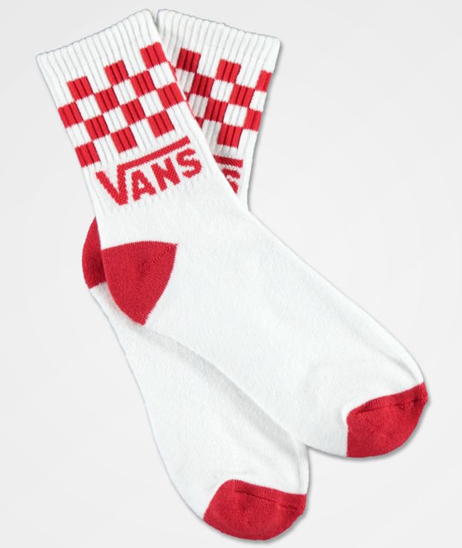 Vans Checker White \u0026 Red Socks | Zumiez