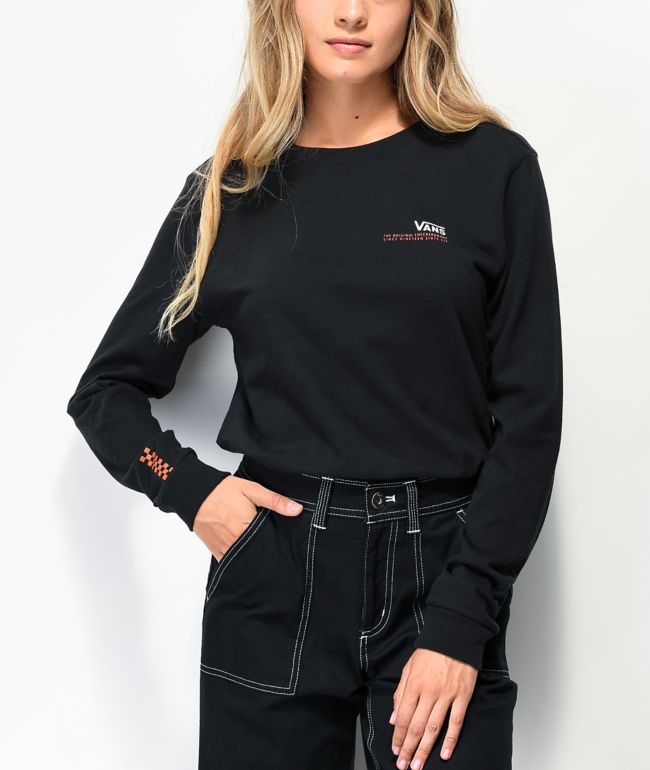 vans checkerboard long sleeve shirt