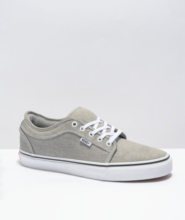 Vans Chukka Low Grey & White Denim Skate Shoes
