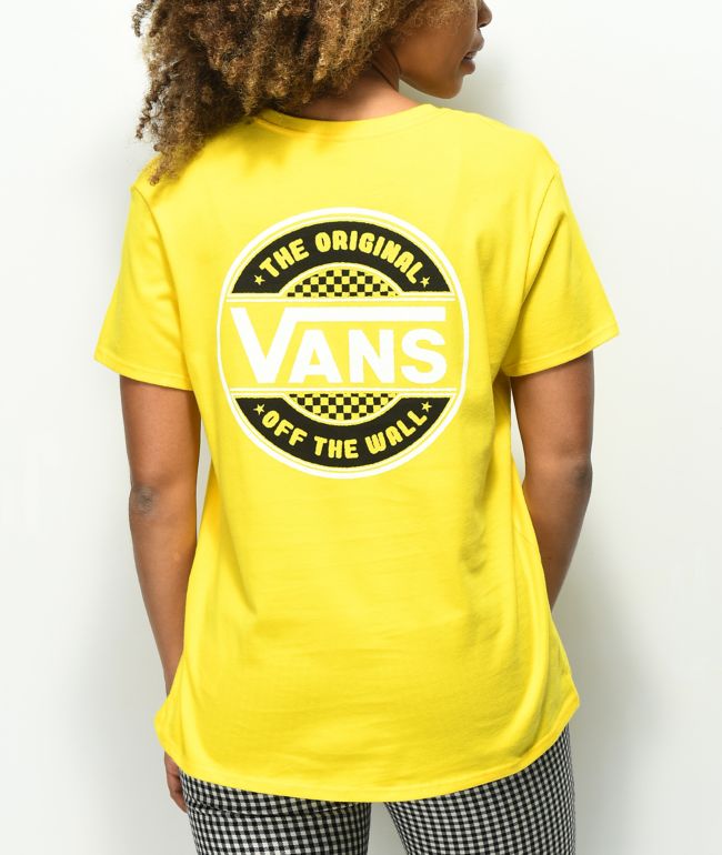 Vans Circle Checkerboard Yellow T-Shirt 
