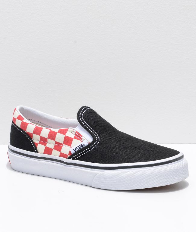 black vans with red checkered