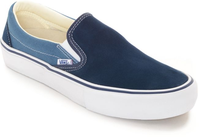 Vans Classic Slip-On Pro & Blue 2 Tone Skate Shoes | Zumiez