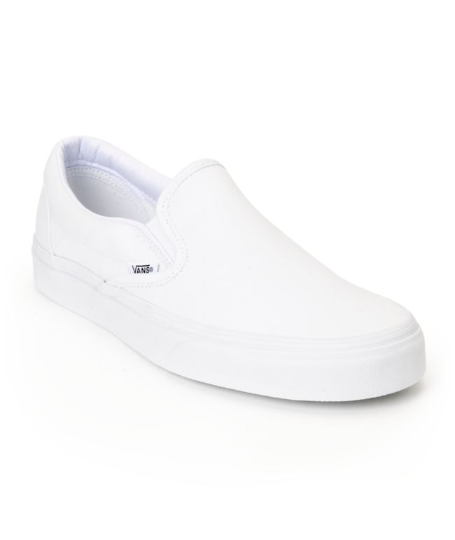 vans slip on skate shoe white