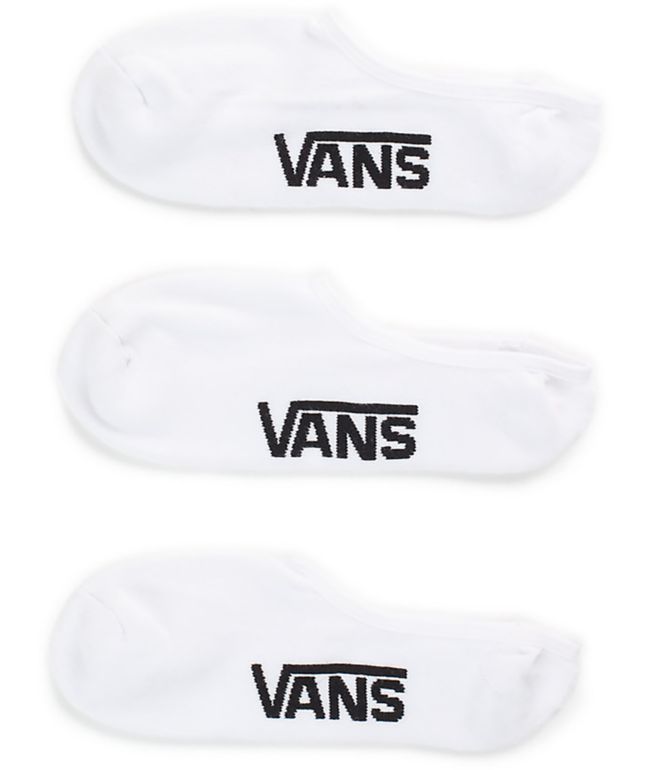 Vans Classic Super 3 Pack No Show White Socks