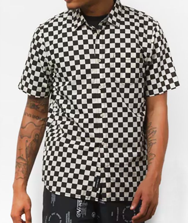 vans checkerboard button up shirt