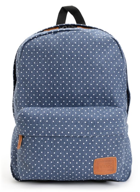 blue polka dot backpack
