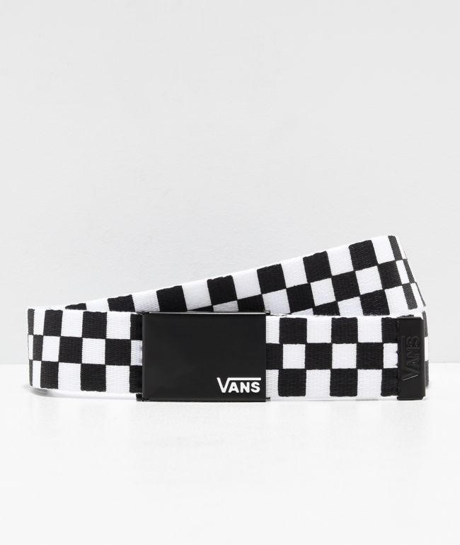 vans belt black and white