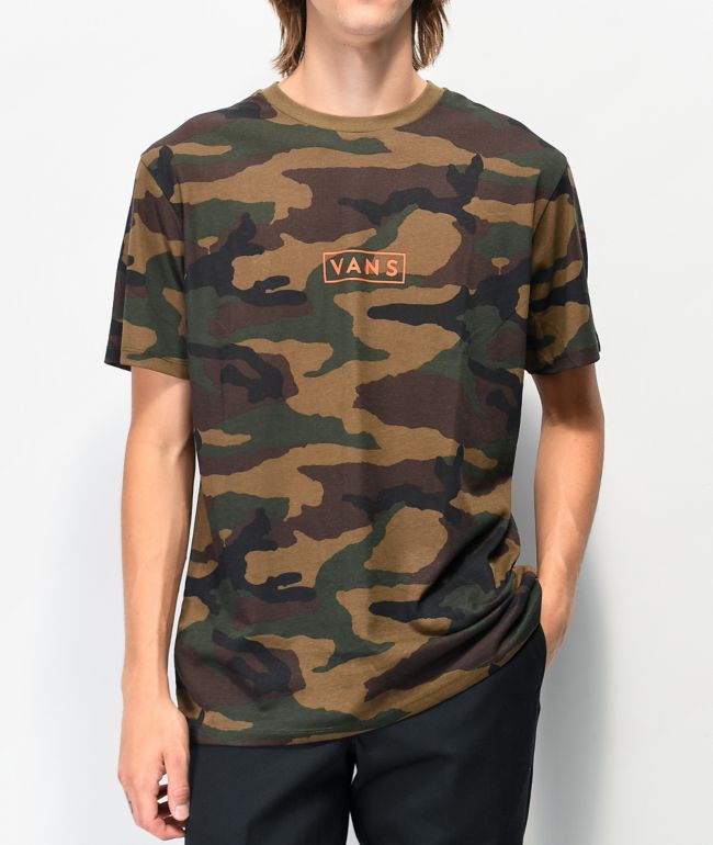 Orange camo vans shirt top
