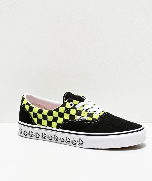 lime green checkerboard vans