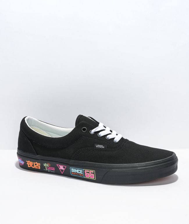 Vans Era Black & Neon Skate Shoes