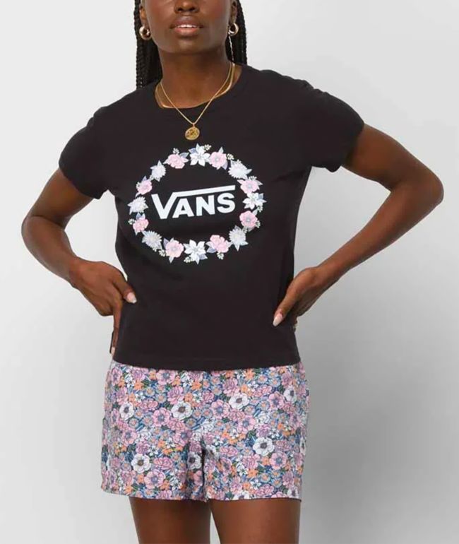 Vans Floral Four Black TShirt