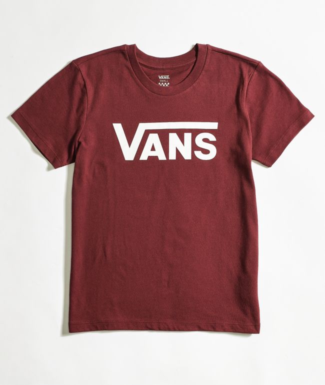 Vans Flying V Burgundy T-Shirt | Zumiez