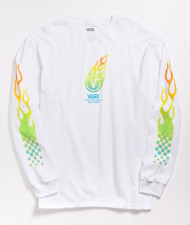 vans shirt with flames